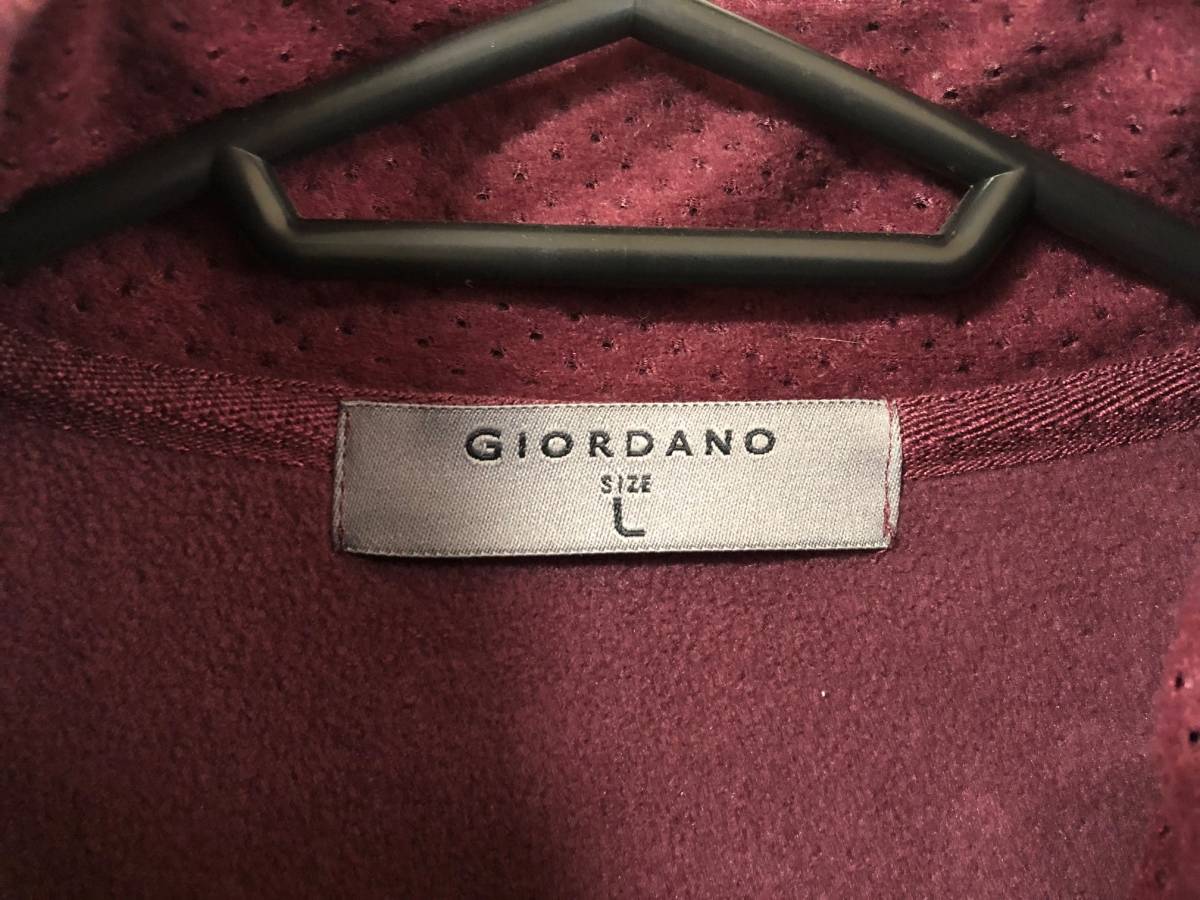 送料無料◇◆中古◇◆GIORDANO◇◆ジップアップフリース◇◆長袖◇◆サイズ：L◇◆カラー：ボルドー_画像3