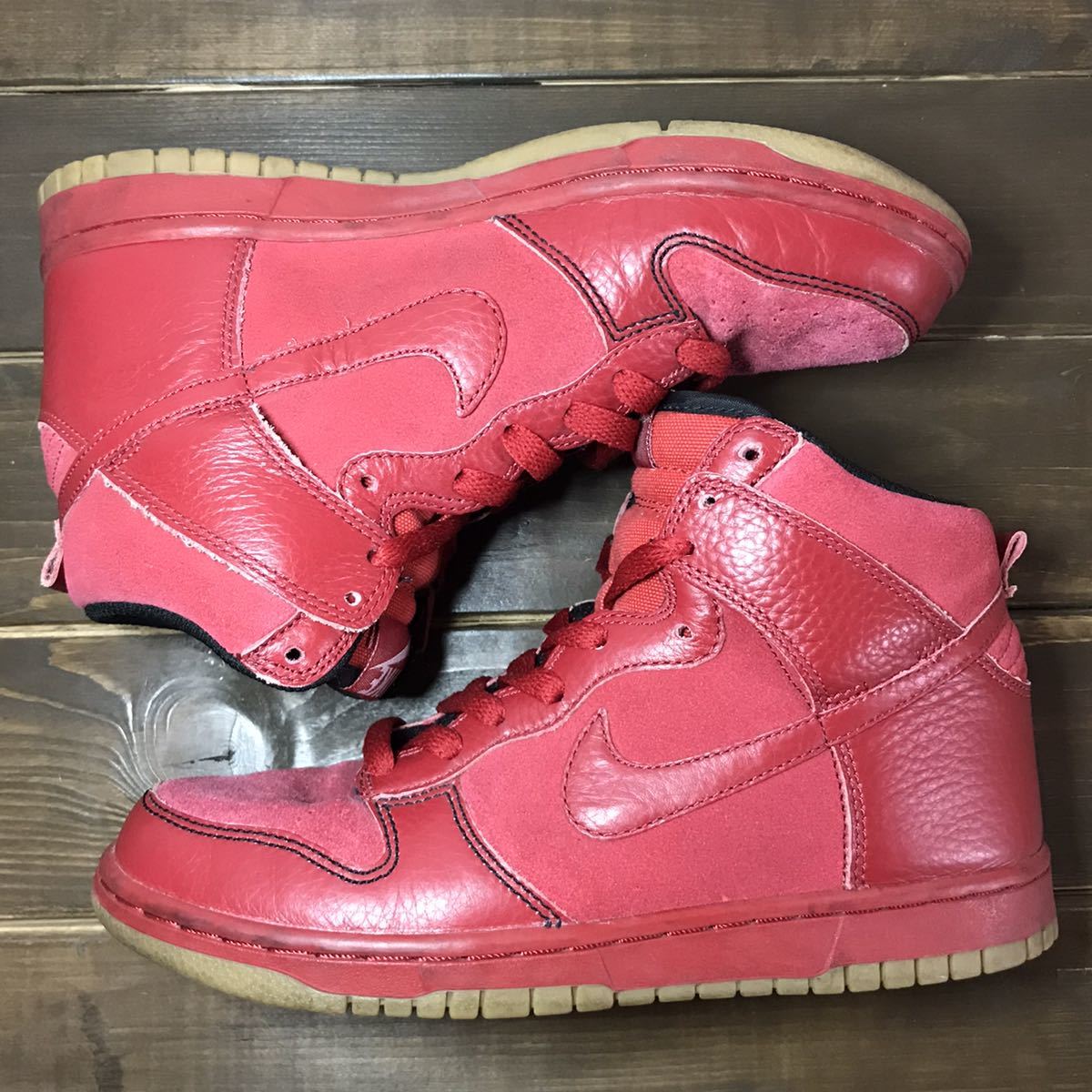 【NIKE】DUNK HIGH 08 RED 407920-602 24.0 ナイキ ダンク ハイ 赤 送料無料!