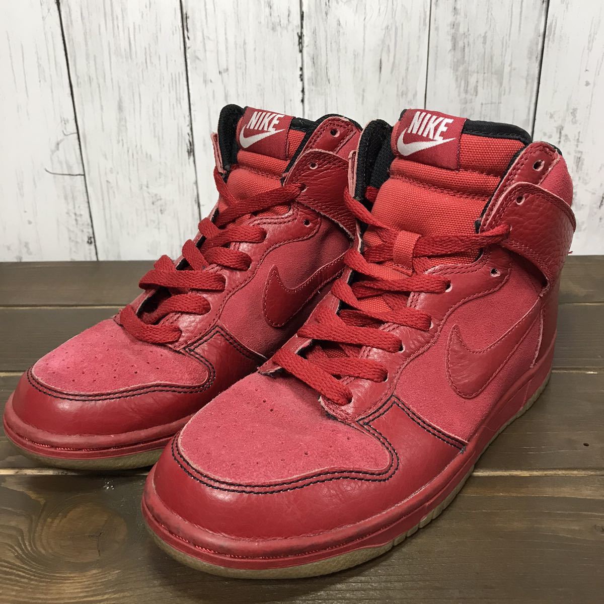 【NIKE】DUNK HIGH 08 RED 407920-602 24.0 ナイキ ダンク ハイ 赤 送料無料!