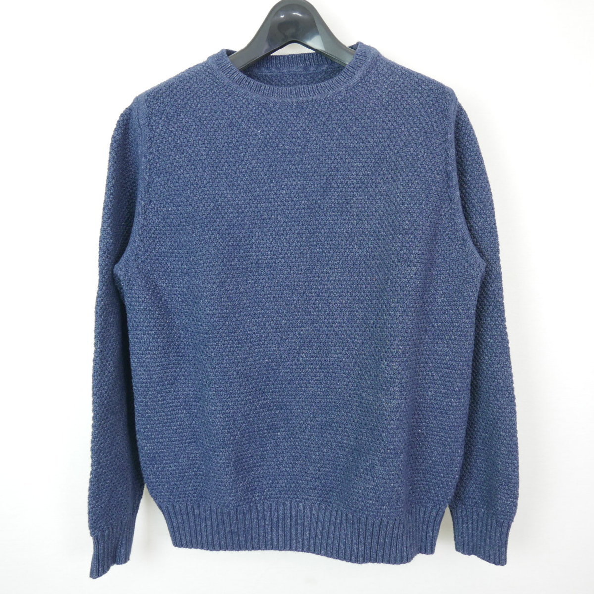 16SS SOPHNET. ソフネット INDIGO COTTON WAFFLE CREW NECK KNIT コットン 長袖 無地 ワッフル ニット ALL INDIGO S_画像1