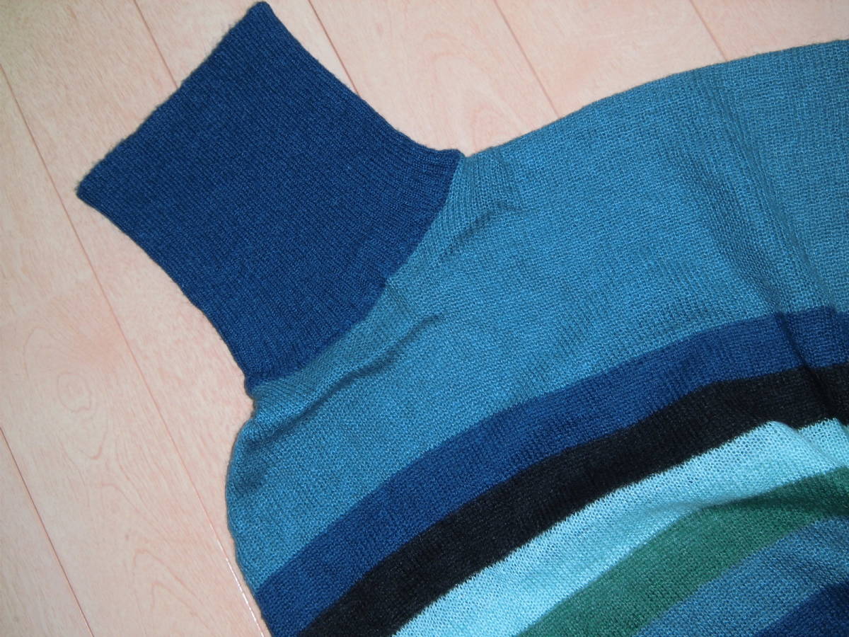 *** Benetton * poncho manner deformation knitted * blue group ***