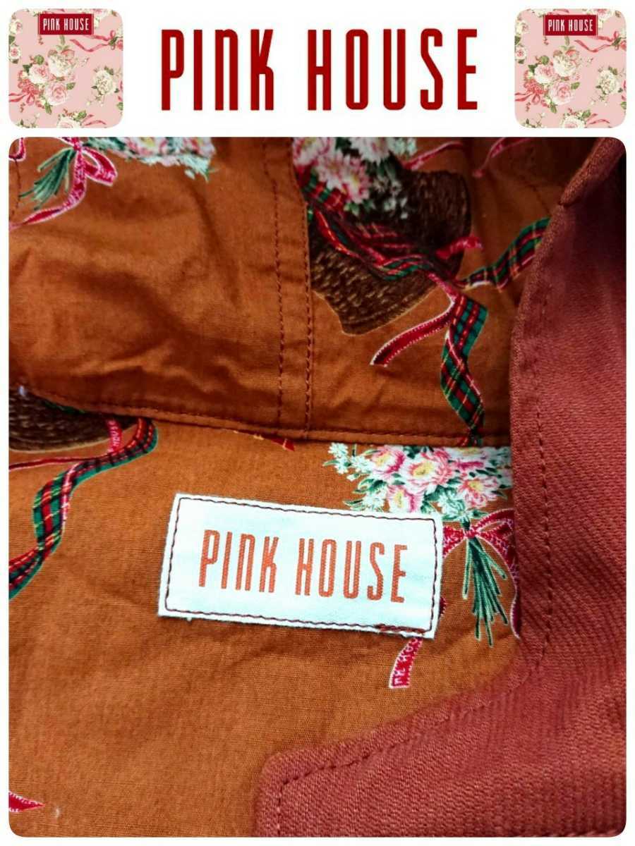  супер редкостный PINK HOUSE Pink House высококлассный хлопок pike цветок букет принт подкладка Mod's Coat прекрасный товар rose 