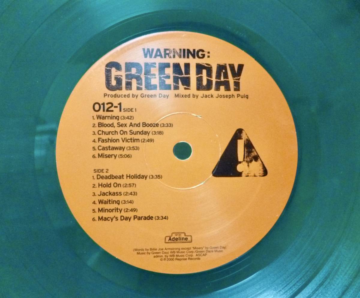 US Original Green LP GREEN DAY WARNING グリーンデイ | www