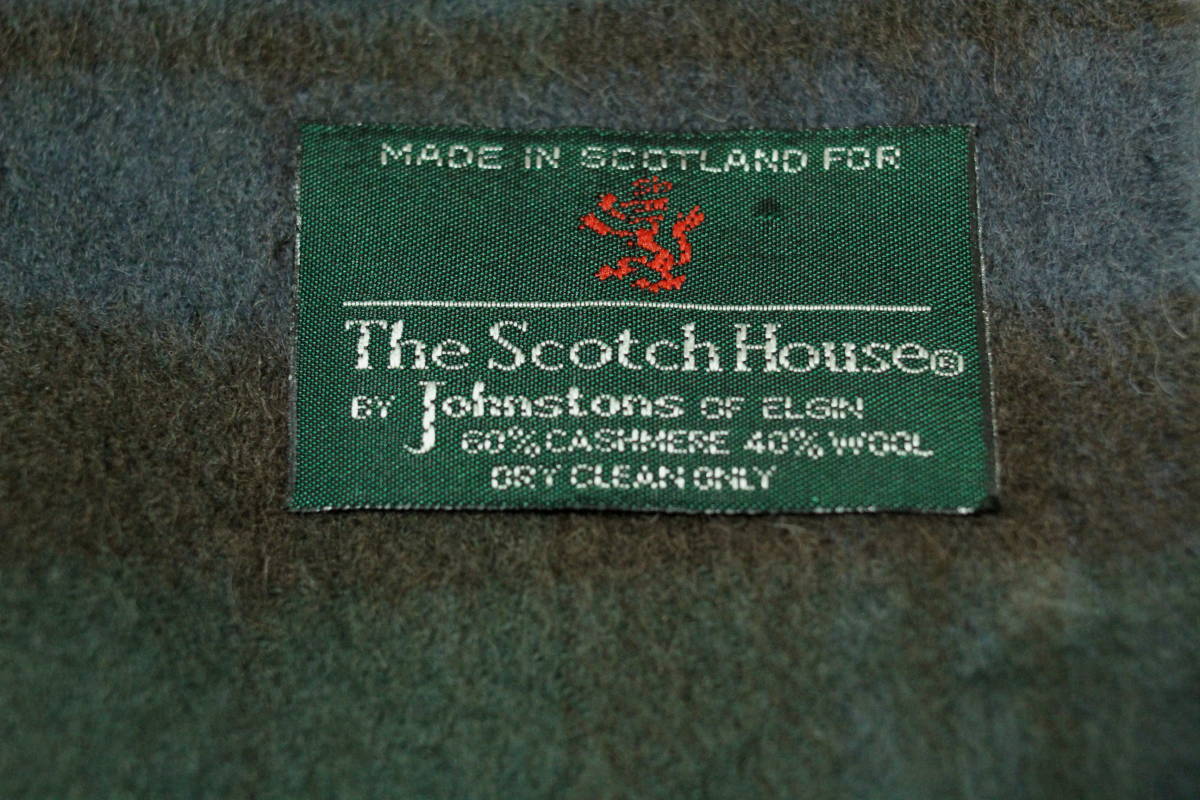 英国製 ジョンストンズ × スコッチハウス カシミア60％ タータンチェックマフラー Johnstons of Elgin Scotch House_画像6