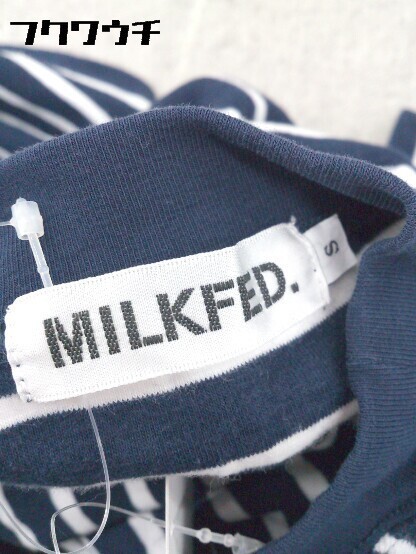 ◇ MILKFED.  MILK ...  полосатый    лого    вышивание    длинный рукав   ... длина   одним лотом   размер  S  военно-морской флот   белый   женский 