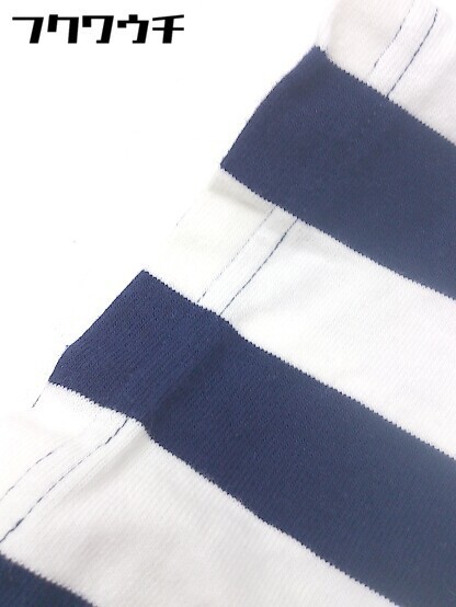 ◇ UNDEFEATED アンディフィーテッド ストライプ 半袖 Tシャツ カットソ－ サイズM ホワイト ネイビー メンズ_画像6