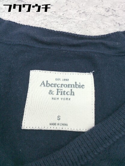 ◇ Abercrombie＆Fitch アバクロンビー＆フィッチ コットン 長袖 ニット セーター サイズS ネイビー メンズ_画像3