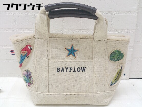 ◇ BAYFLOW ベイフロー キャンバス ミニ トート ハンド バッグ ベージュ レディース_画像1