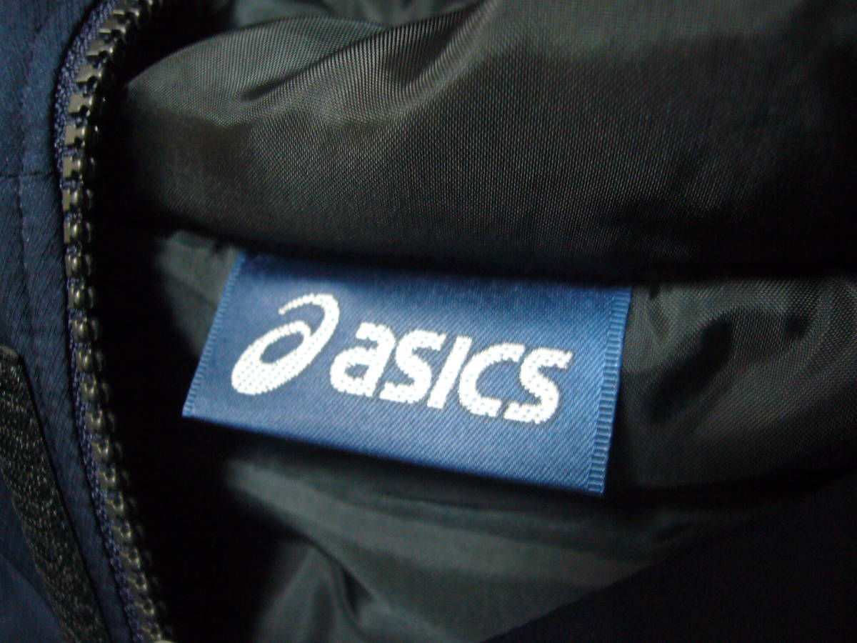  Asics cotton inside long coat navy blue O size bench coat 