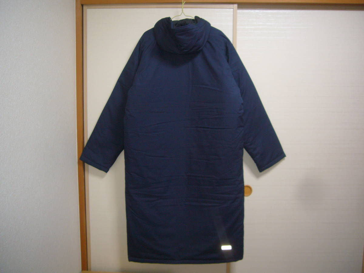  Asics cotton inside long coat navy blue O size bench coat 