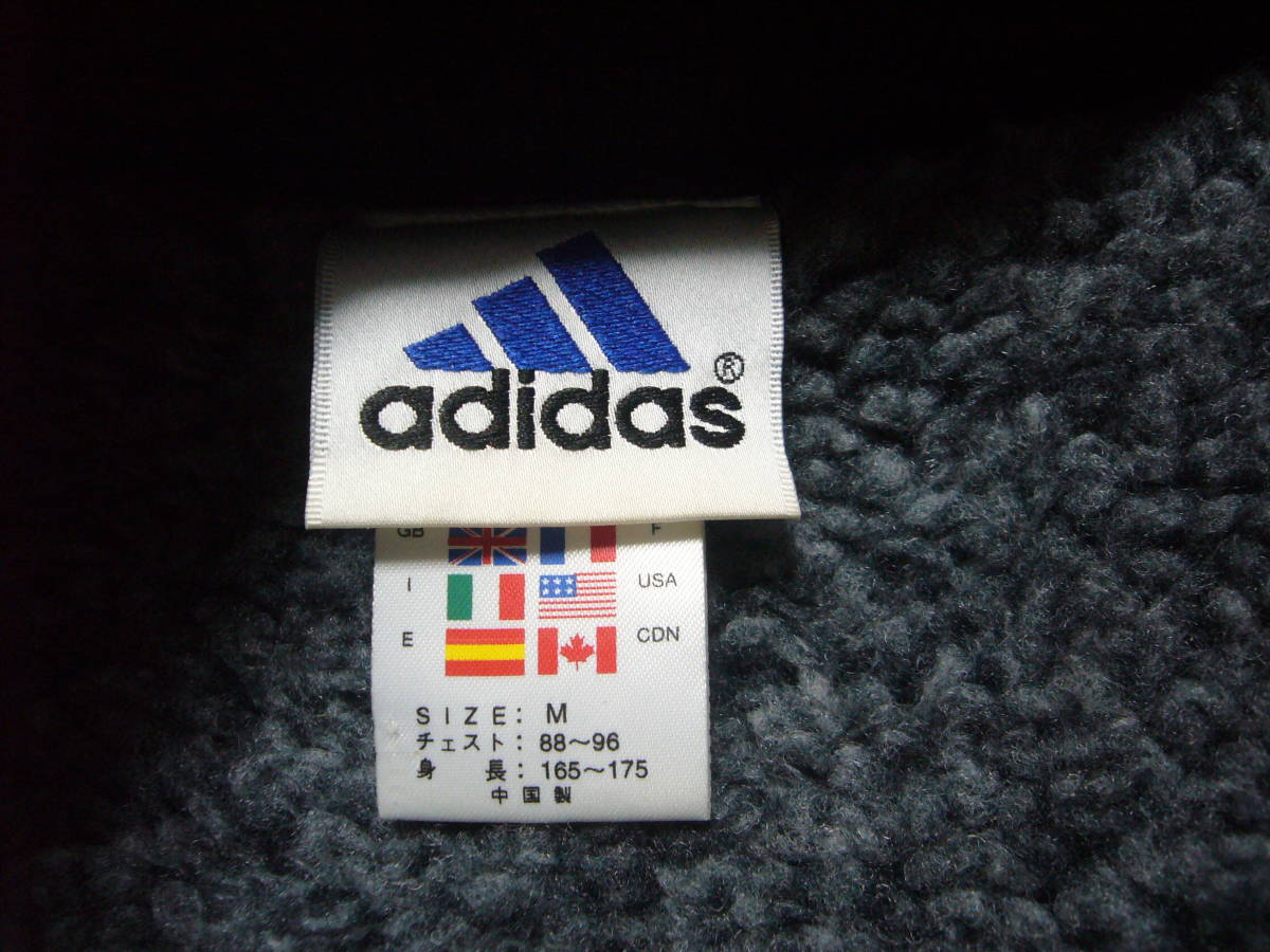  Adidas reverse side boa long coat black M size bench coat 