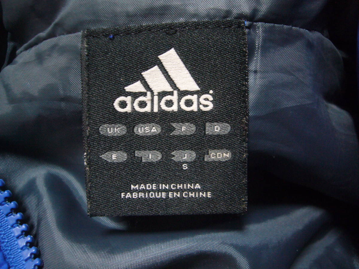  Adidas тень полоса длинный пуховик синий × синий красный белый S размер трехцветный bench пальто 