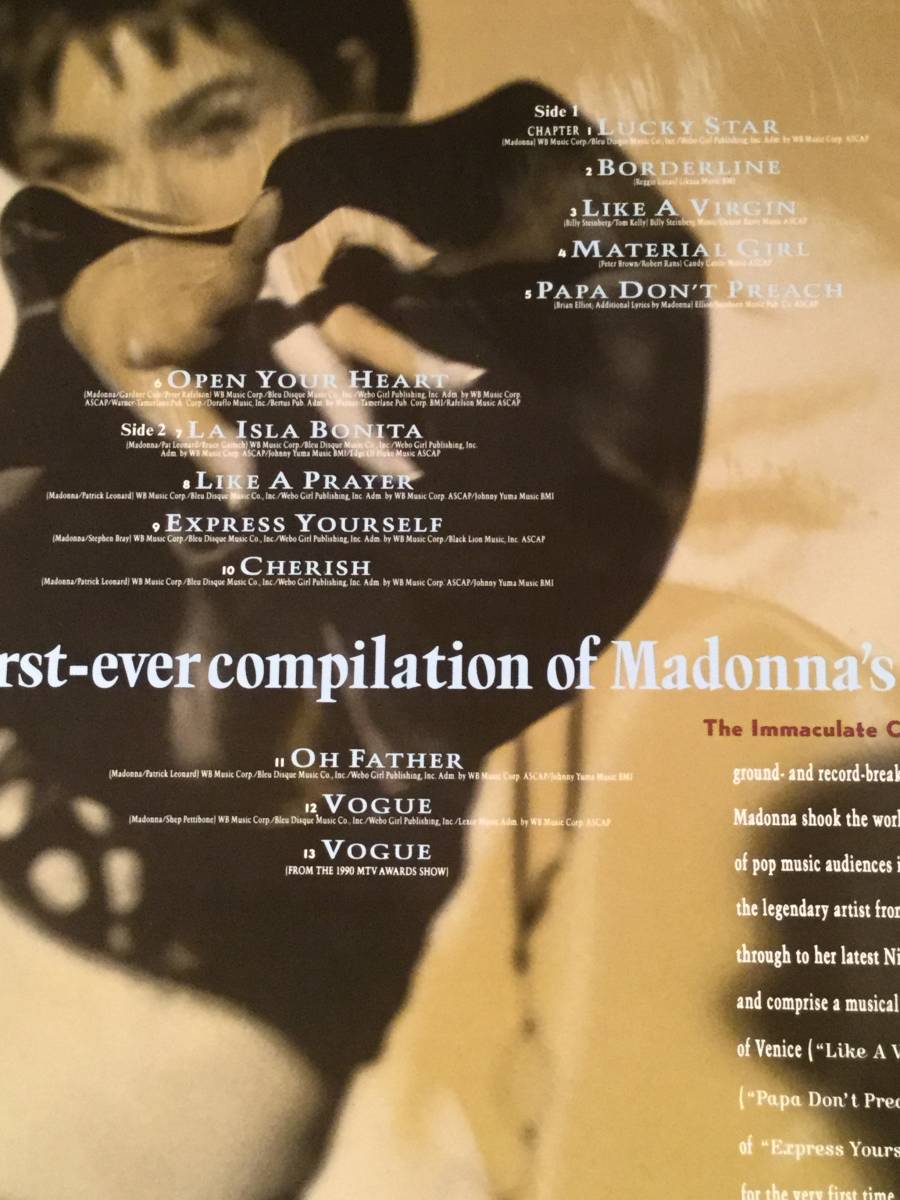  LD(レーザー)■マドンナ Madonna／the IMMACULATE COLLECTION■良好品！_画像3