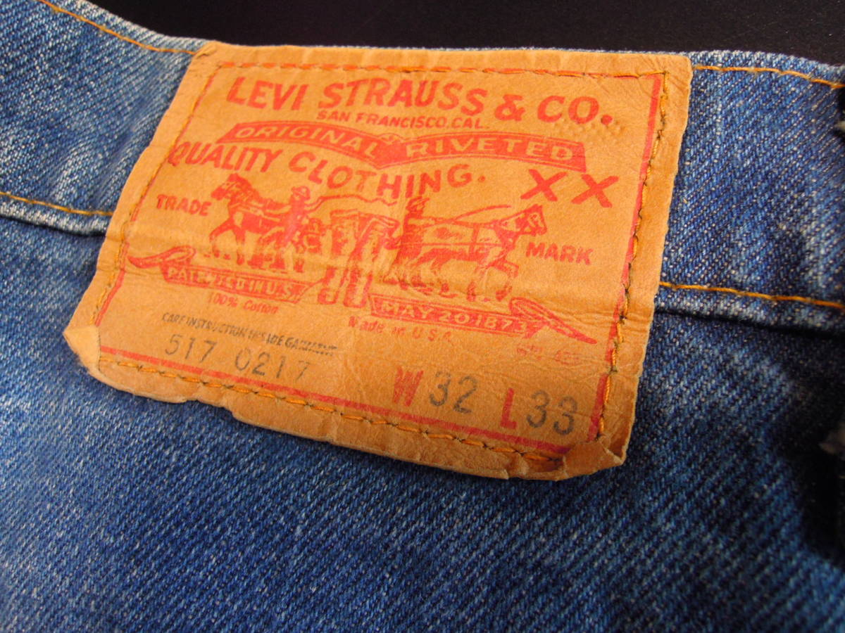 0cx VINTAGE　オリジナル　　リーバイス　Levis　517ブーツカットデニム　後期/脇割/w32_画像5