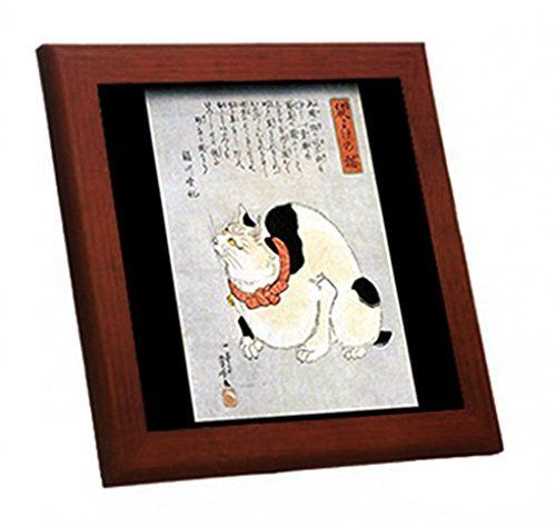 歌川国芳『 鼠よけの猫 』の木枠付きフォトタイル