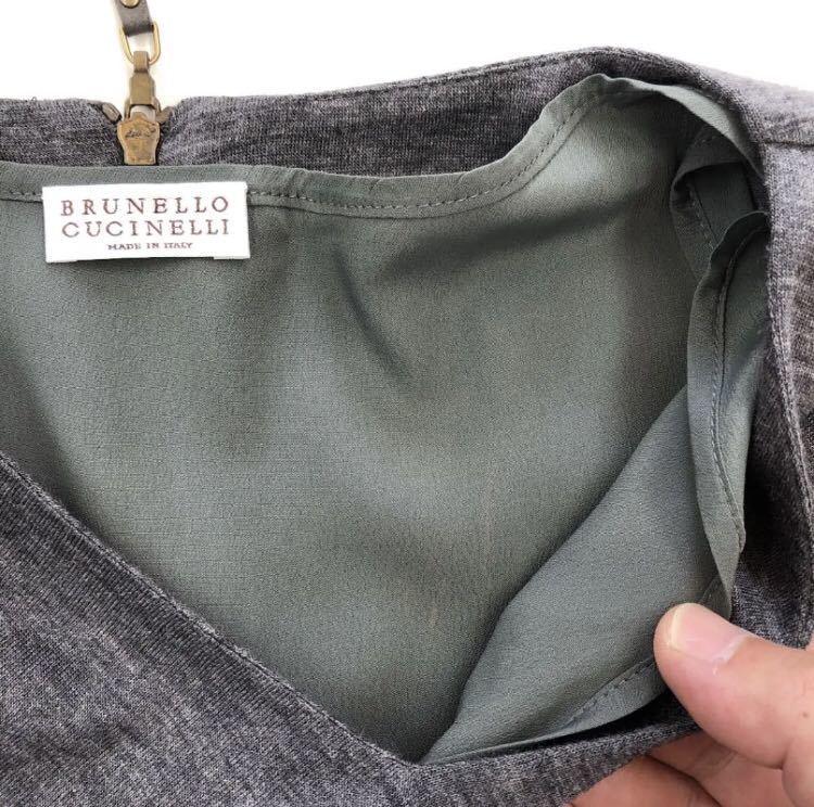 美品！BRUNELLO CUCINELLI 袖切替 ウール/カシミヤ ワンピース(S)