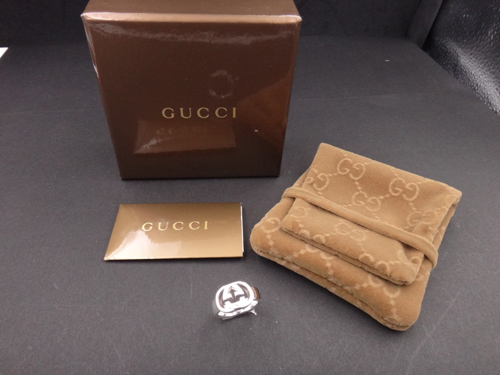 【超美品】希少サイズ　GUCCI 　グッチ　インターロッキングG　Gロゴ　シルバー９２５　表記７　リング 指輪　箱/保存袋_画像1