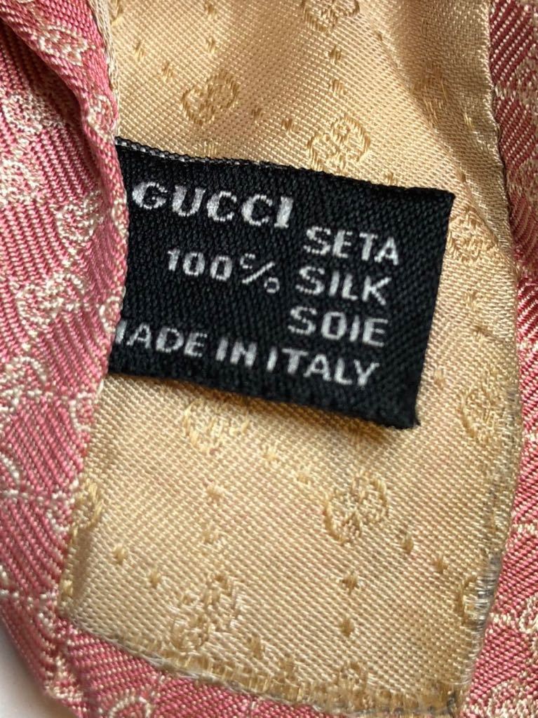 GUCCI グッチ 総柄 ネクタイ ピンク 中古品 メンズ 男性用 服飾小物 【4853】K_画像6