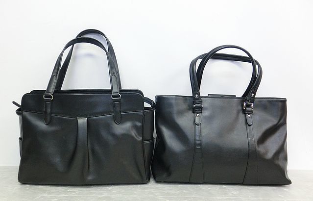 [NH226]lik route bag 2 point set Western-style clothes. Aoyama Sasaki . produce n line tote bag I.M.G.N lady's bag black imitation leather 