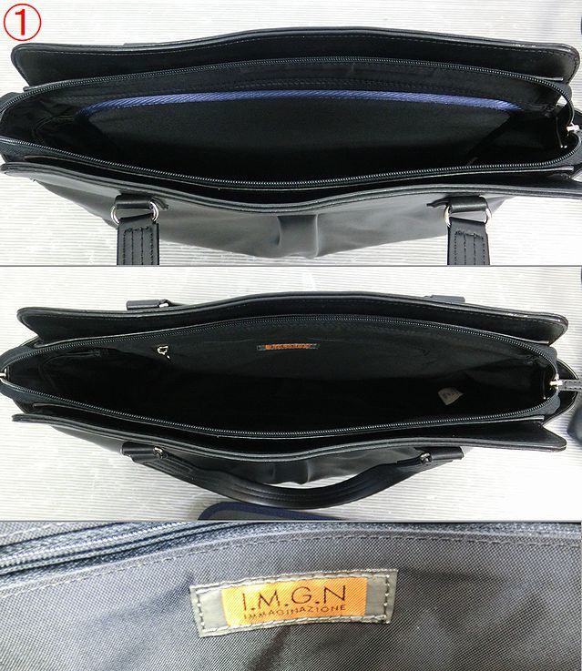 [NH226]lik route bag 2 point set Western-style clothes. Aoyama Sasaki . produce n line tote bag I.M.G.N lady's bag black imitation leather 
