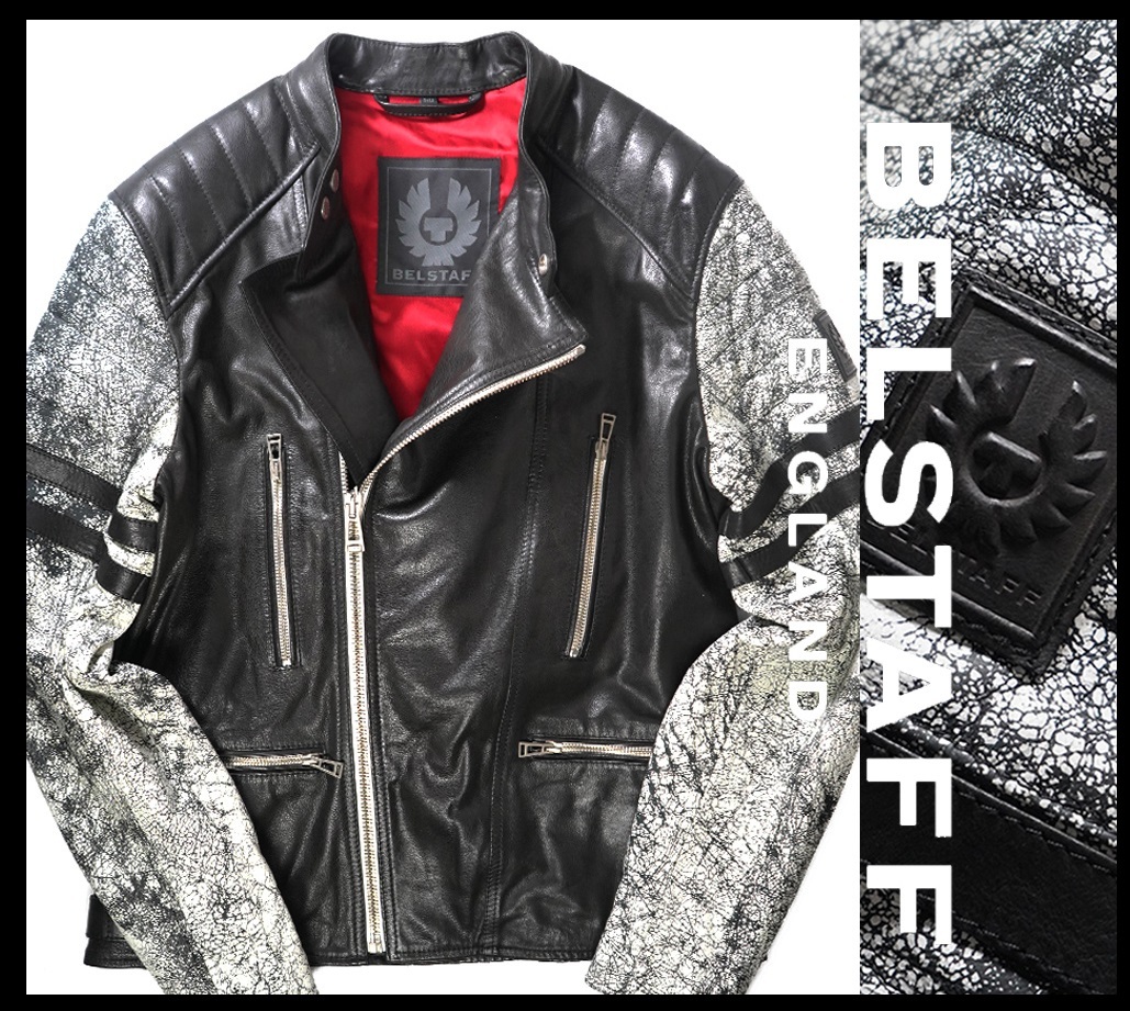 Новый 240 000 [Belstaff Belstaff] Biker's Anging Brand/Izumi/Ennis/Leather Motor-цикл от Color Rider's Jacket 48/M-L эквивалент/