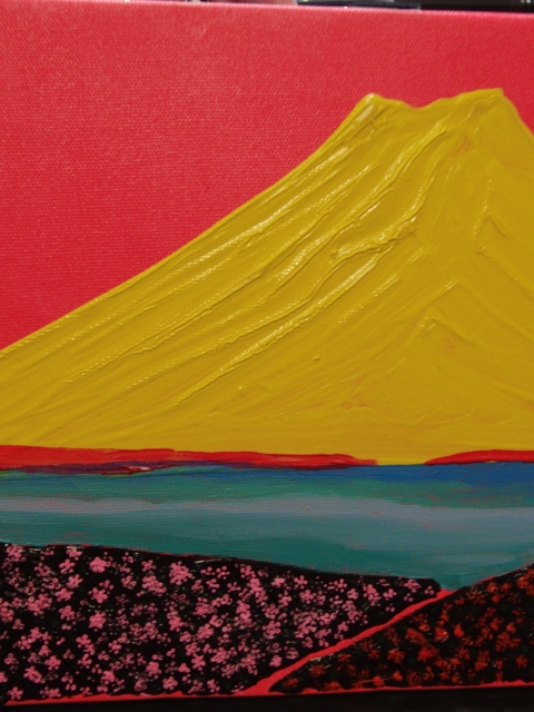 { country beautiful .}TOMOYUKI*..,[. luck. Mt Fuji ], oil painting .,F4 number :33,4cm×24,3cm, oil painting one point thing, new goods high class oil painting amount attaching, autograph autograph * genuine work with guarantee 