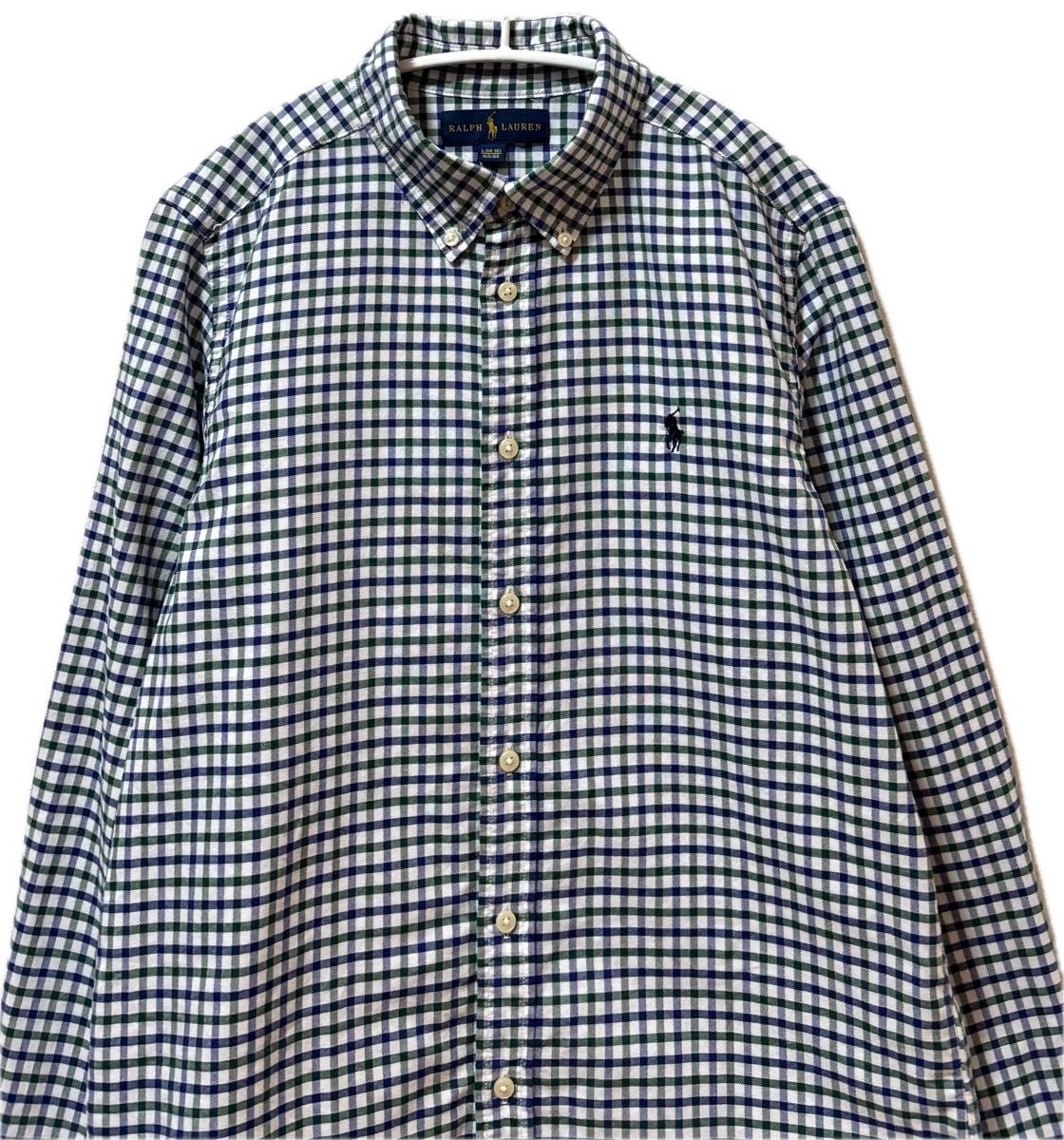 ラルフローレン　長袖シャツ　ボタンダウン　チェック　カラーポニー　男女兼用　XL 新品未使用 ラルフローレン M オックスフォード チェックシャツ 長袖