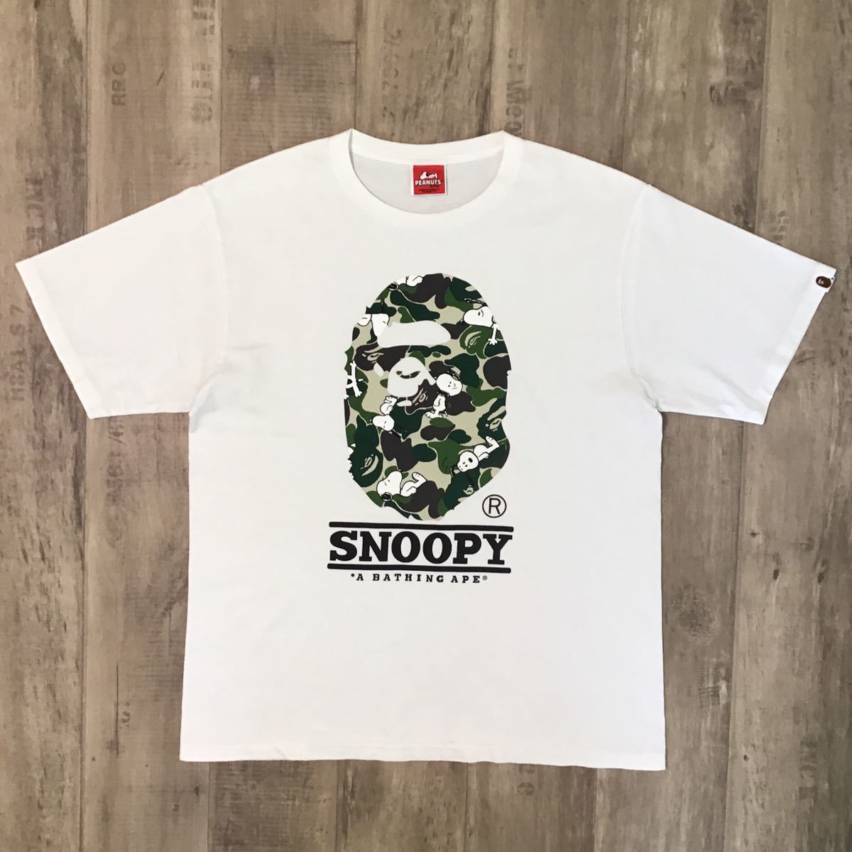 *XL* SNOOPY × BAPE ABC camo big head T-shirt a bathing ape bape Snoopy Peanuts peanuts Ape Bape ABC duck camouflage 6563