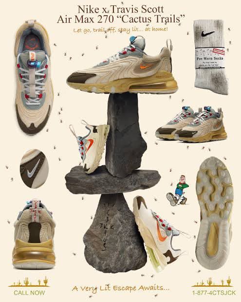 セットアップ TRAVIS SCOTT JACK CACTUS リアクト 270 エアマックス