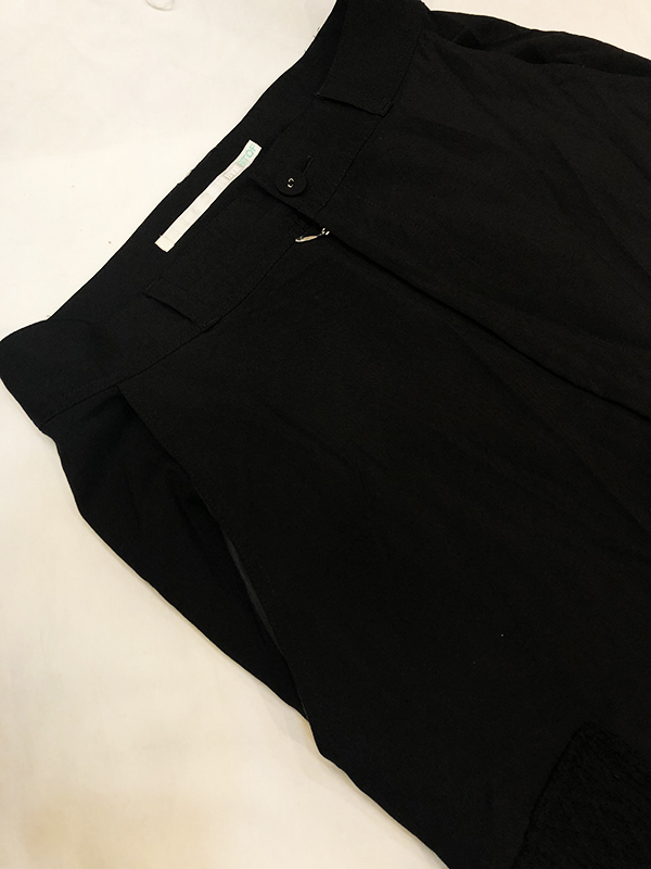  -stroke fSTOF sarouel pants black S black slacks knitted switch wool tiger u The - cropped pants MADE IN JAPAN