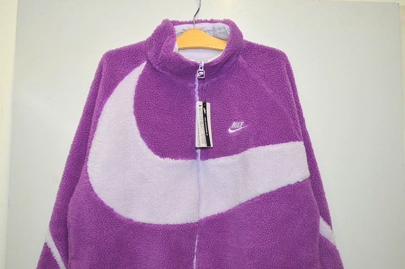 値下げ 新品未使用 XXLサイズ NIKE ナイキ VM SWOOSH FULL ZIP JACKET パープル BQ6546-570 ビッグスウッシュ ボアジャケット SWOOSH 2XL_画像4