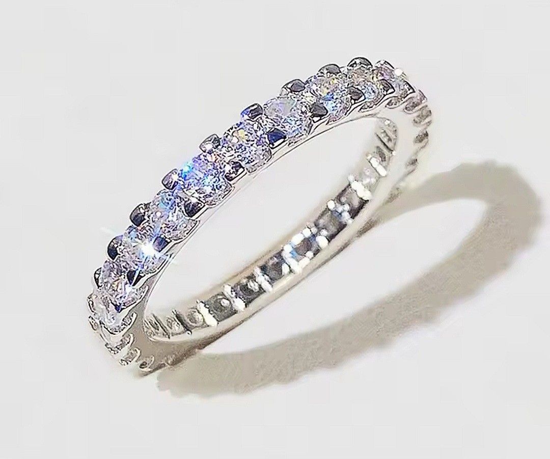 モアサナイト　ptコーティングリング 11号 至高 リング モアサナイト 0 03ct s925 プラチナコーティング