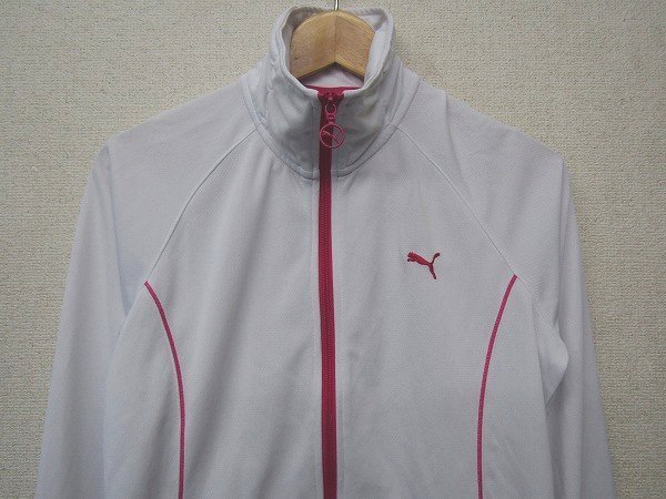 S0045：puma プーマ ジャージ/白/L/ スポーツウェア ジャケット ブルゾン ジャージ シャツ 婦人服 レディース 3_画像4