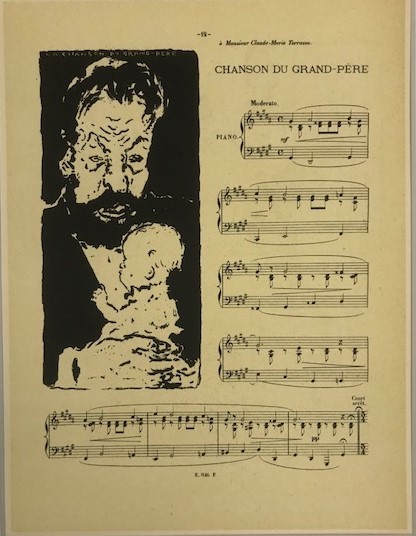 【特価】　≪　　 ピエール ボナール　　≫　　リトグラフ【石版画】　　PRIERE & CHANSON DU GRADD-PERE　　1952年　　PIERRE-BONNARD