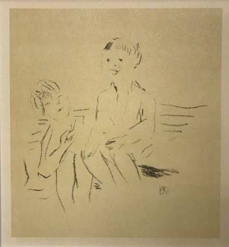 【特価】　≪　　 ピエール ボナール　　≫　　リトグラフ【石版画】　　DEUX ENFANTS SUR UN BANC　　1952年　　PIERRE-BONNARD