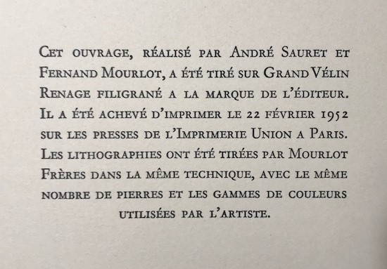 【特価】　≪　　 ピエール ボナール　　≫　　リトグラフ【石版画】　　LA BARAQUE & LA HAUTE-ECOLE　　1952年　　PIERRE-BONNARD
