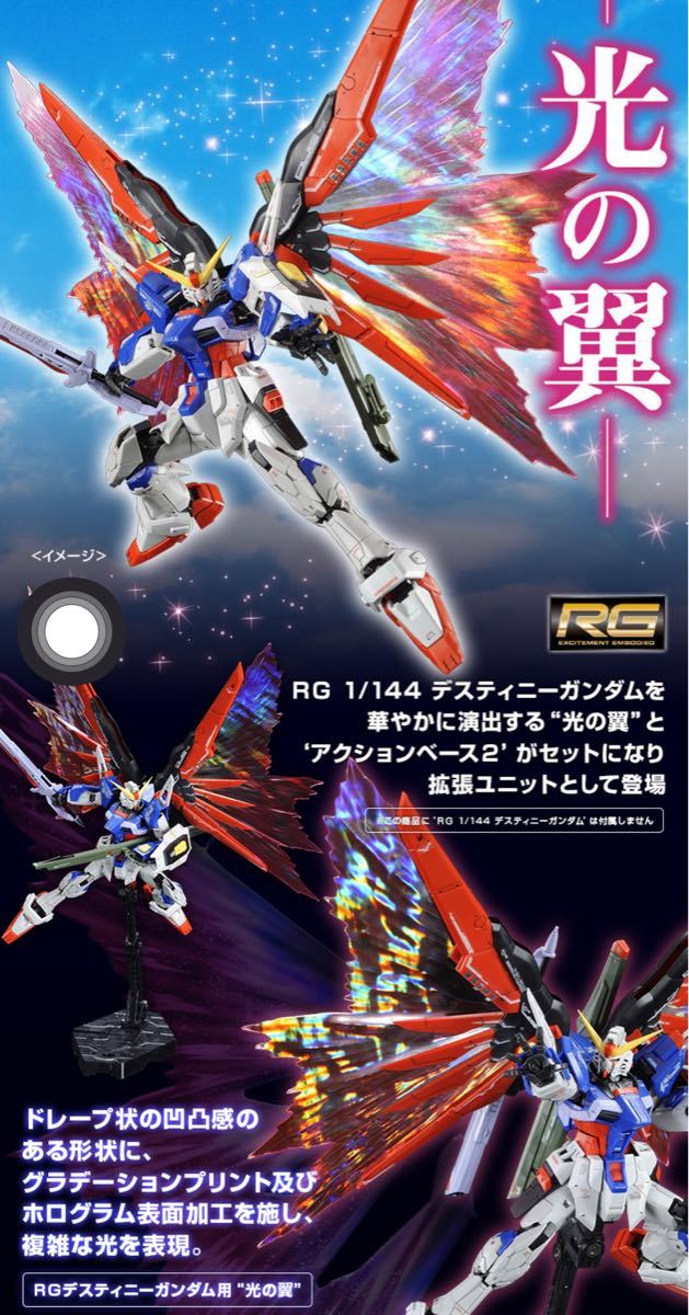 プレバン限定 ＲＧ デスティニーガンダム用 拡張エフェクトユニット“光