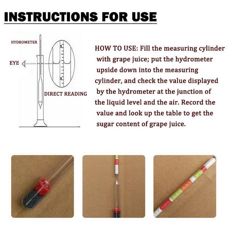 トリプルスケール比重計自己醸造ワインテスター家庭用作るホーム作る比重計ワイン比重計_画像6
