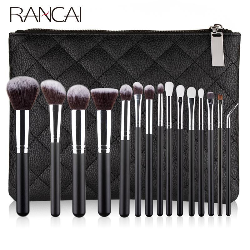 [** new goods **]Rancai 10/15 piece professional brush set make-up brush make-up beauty tool soft compound . leather case 
