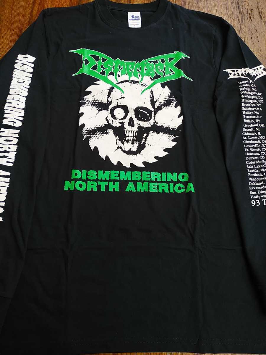 DISMEMBER 長袖Tシャツ dismembering north america 黒L ディスメンバー ロンT / exhumed autopsy death angel entombed nihilist grave_画像1