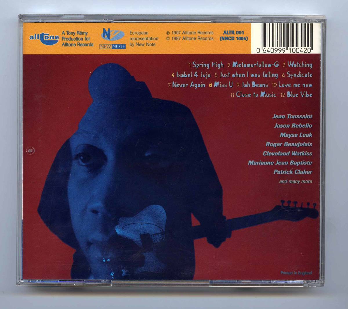 Tony Remy（トニー・レミー）CD「Metamorfollow-G」UK盤オリジナル ALTR001_画像2