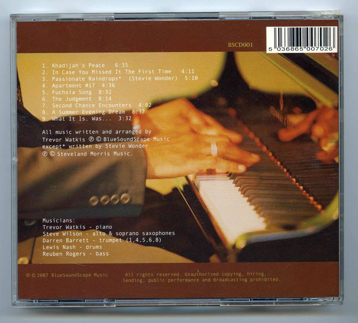 Trevor Watkis（トレヴァー・ワトキス）CD「Straight Ahead...Ride For Tone!」UK盤オリジナル BSCD001 UKジャズ_画像2