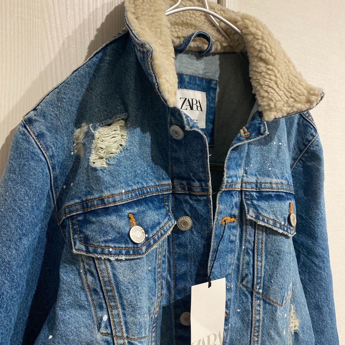 魅力の ワッペン ステンシル ペイント ザラ ZARA ☆ ダメージ