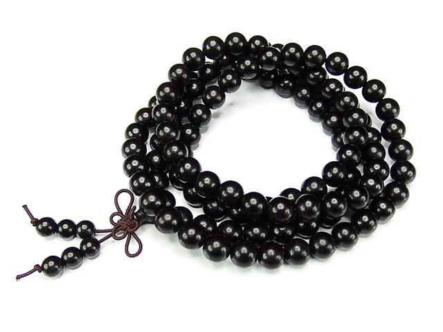  ebony tree black . tree 8 millimeter 108 bead length beads .. prime 