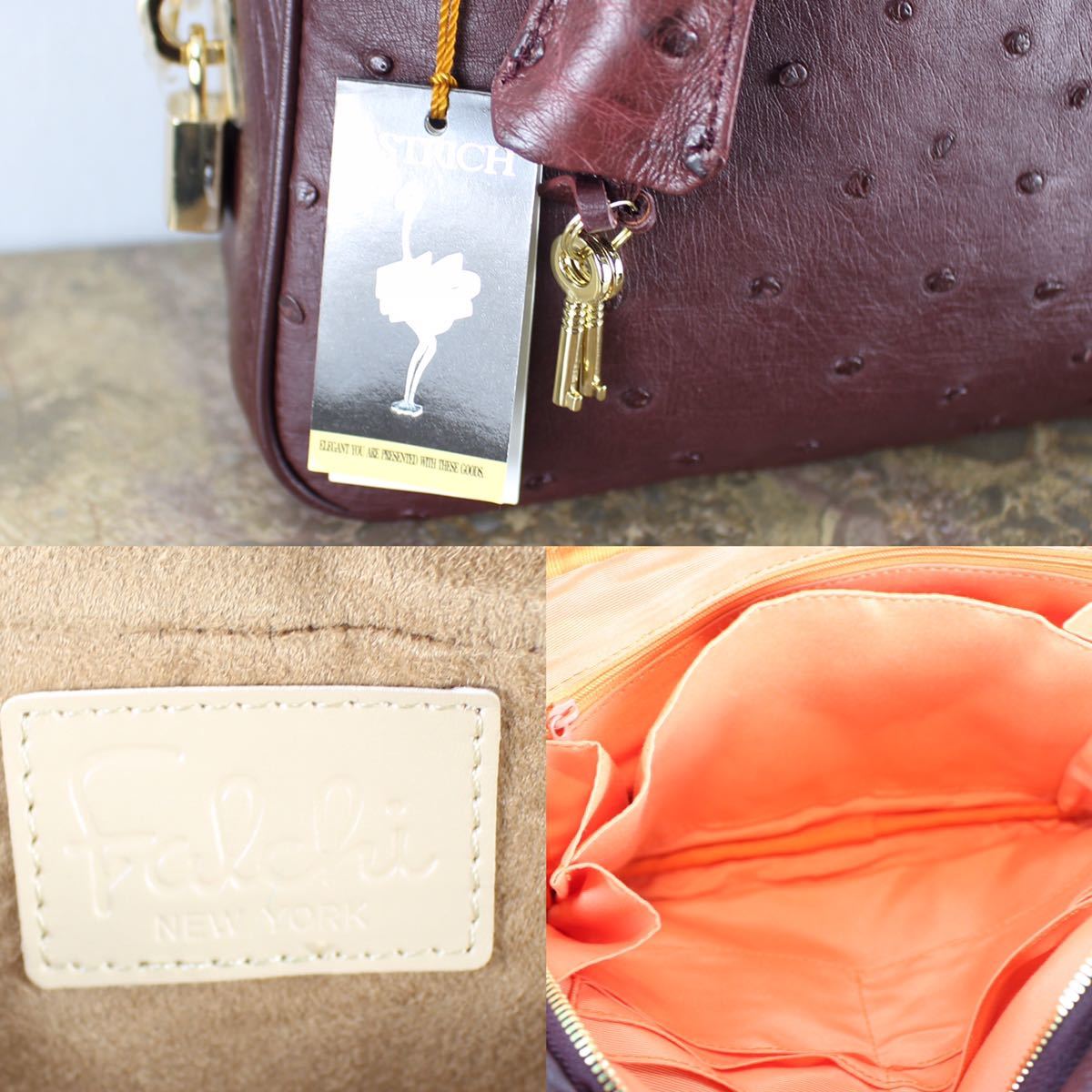 新品タグ付Falchi New York OSTRICH LEATHER 2WAY SHOULDER BAG 新品タグ付Falchi New York OSTRICH LEATHER 2WAY SHOULDER BAG