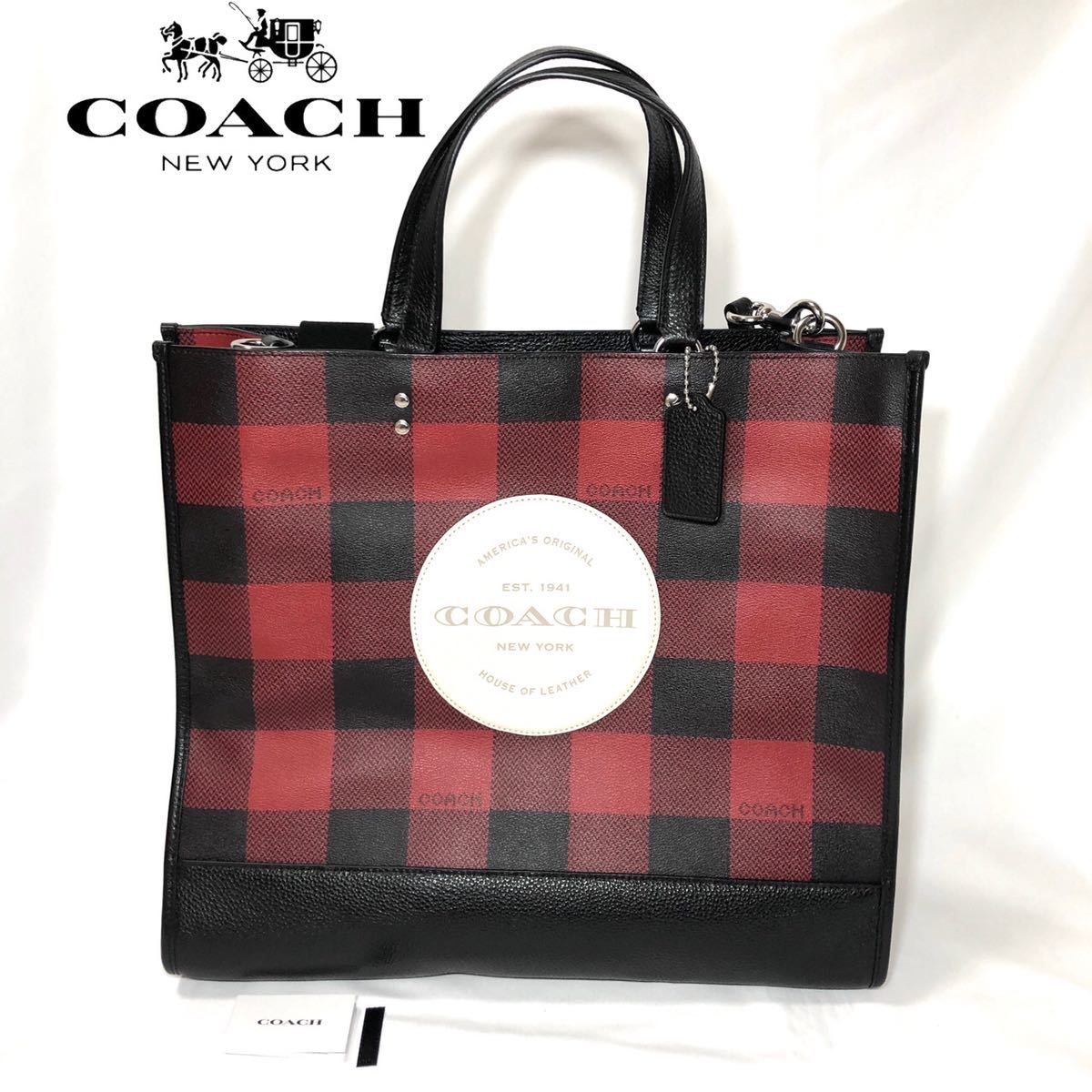 【新品】COACH コーチ トートバッグ デンプシー トート 40 ウィズ バッファロー プラッド プリント アンド コーチ パッチ C1549_画像1