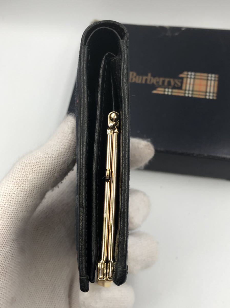 バーバリー　二つ折り財布　ネイビー×チェック　小銭入れ付き　未使用品　BURBERRY メンズ レディース コインケース カードケース