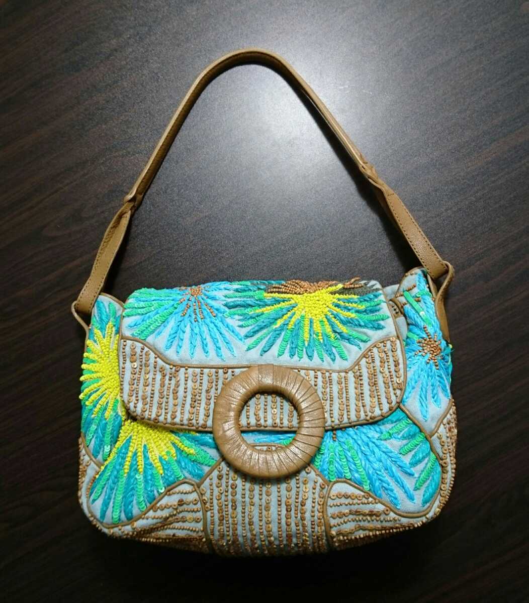 人気商品!】 ++JAMIN PUECH ジャマンピュエッシュ 総刺繍バッグ++