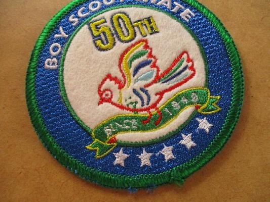 1999年 ボーイスカウト日本 岩手連盟 50周年 きじ バッチ ワッペン/A50thキジ野鳥バッジBSNパッチBOY SCOUT V146_画像2