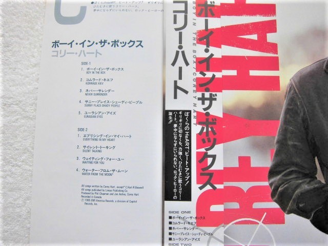 国内盤帯付 / Corey Hart / Boy In The Box / 「Never Surrender」「Boy In The Box」「Eurasian Eyes」収録 / 1985 / EYS-91117 _画像2